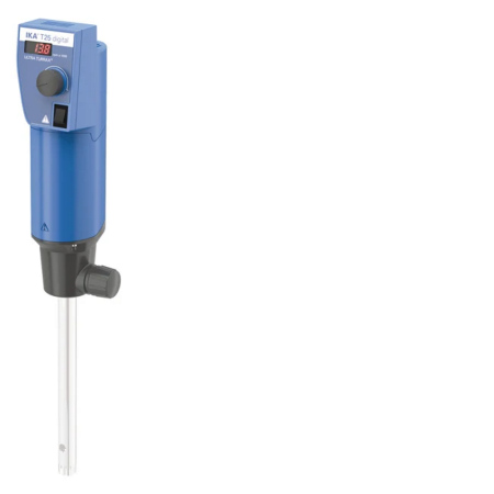 Homogeniser IKA T 25 digital ULTRA-TURRAX dispersing element, 500 watt motor, minimum volume 1ml, maximum volume 2000ml, maximum speed 25,000rpm, not programmable, no stand included, probe required and not included